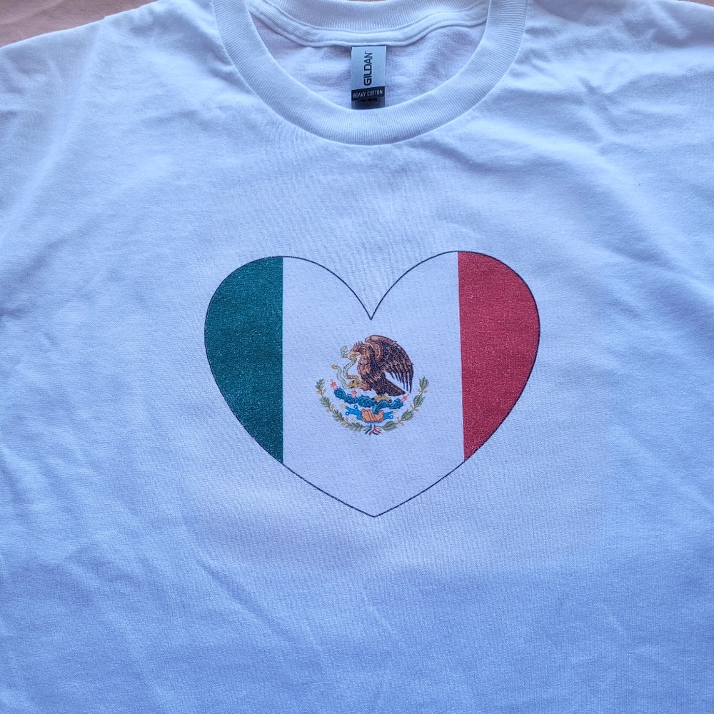 Heart Shaped Mexican Flag shirt